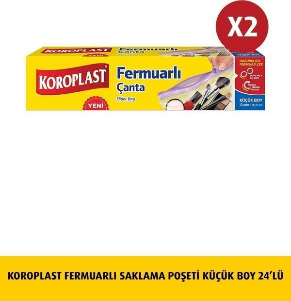 Koroplast Fermuarlı Saklama Poşeti Küçük Boy  12'li  X 2 Ad - Image 1