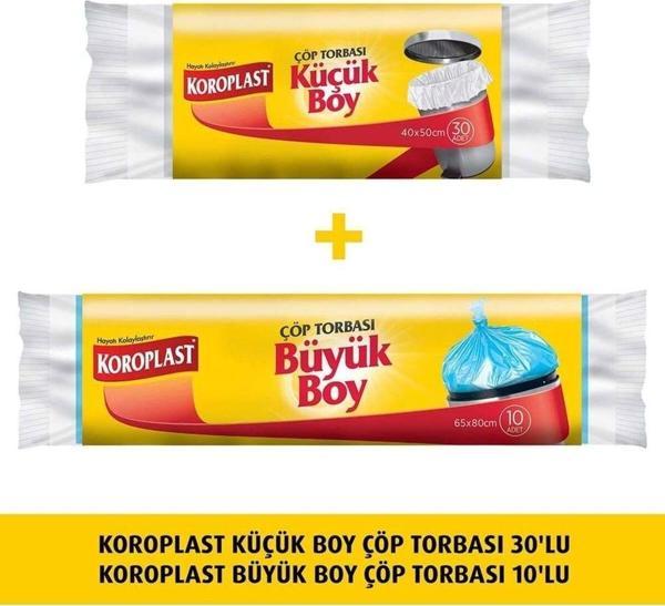 Koroplast Küçük Boy Çöp  30'lu +  Büyük Boy Çöp Torbası 10lu - Image 1