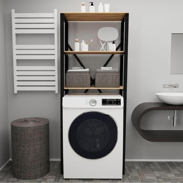 Eportatif Çamaşır Makinesi Üstü Düzenleyici Raf Banyo Dolabı Rafı Makine Üstü Dolap Raf Çam - Image 1