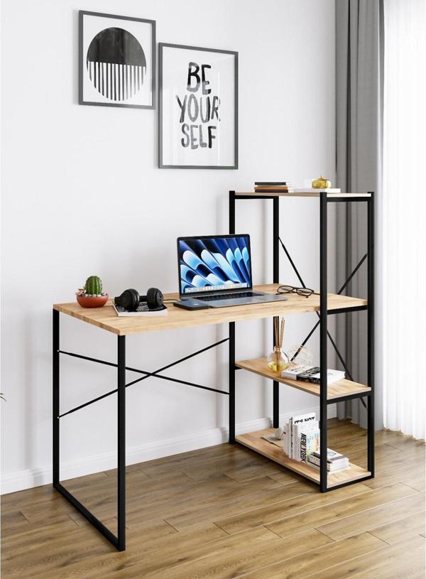 Eportatif Kitaplıklı Çalışma Masası Bilgisayar Ofis Masası 1003 - Image 1
