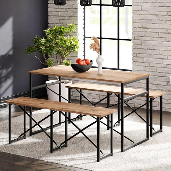 Eportatif Masa Takımı Bench Bank Masa Seti 120x60 Masa Mutfak Masası Yemek Masası 1224 - Image 1