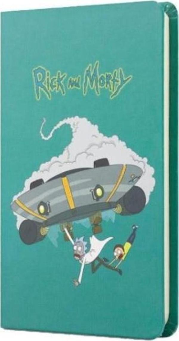Mabbels Sert Kapak Lastikli Mini Defter Rick And Morty Turkuaz 80 Yaprak 9x14 CM - Image 1