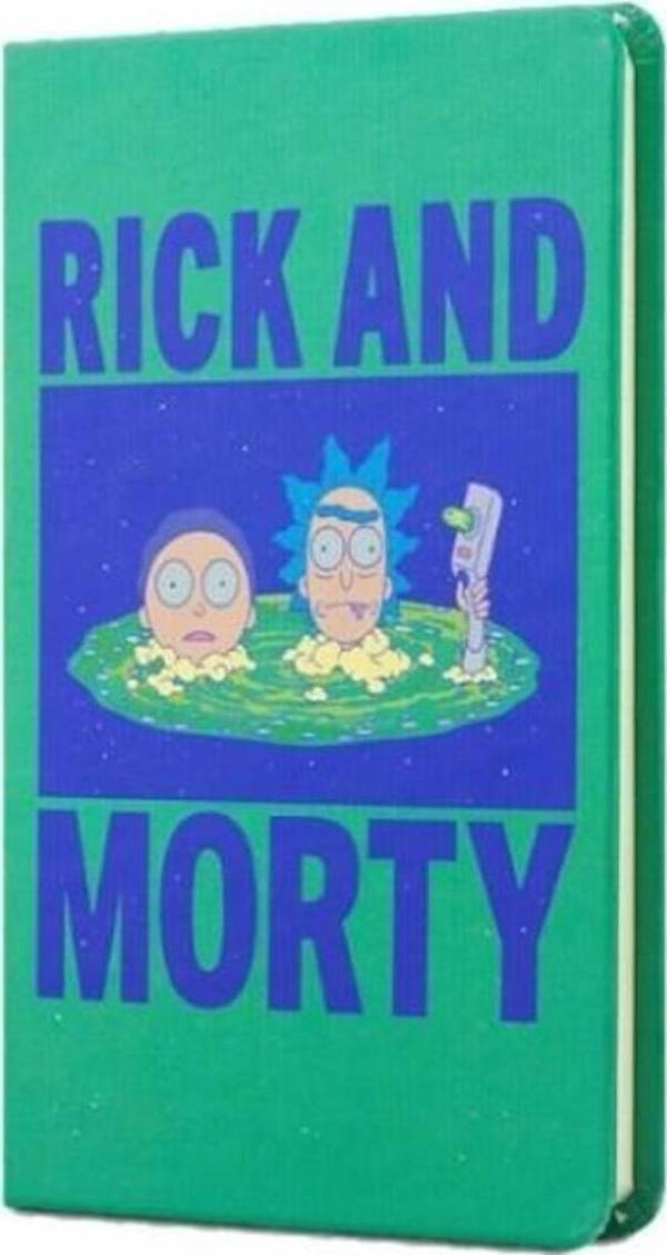 Mabbels Sert Kapak Lastikli Mini Defter Rick And Morty Yeşil 80 Yaprak 9x14 CM - Image 1
