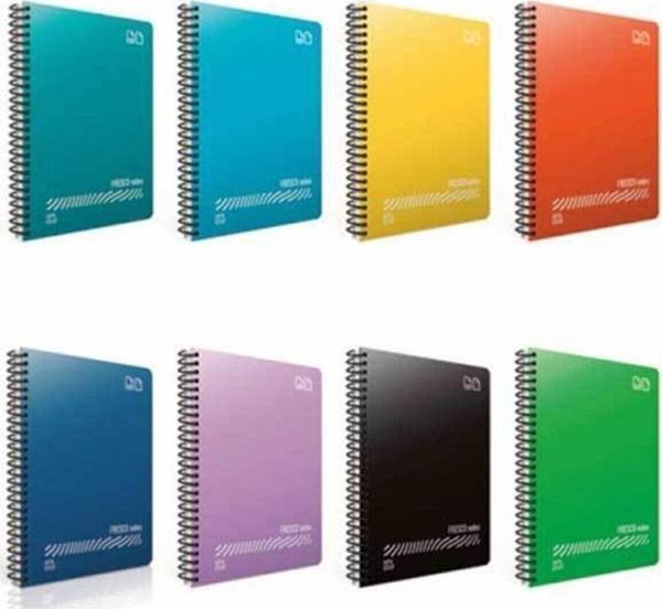 Gıpta Fresco Spiralli Düz Plastik Defter A4 80 Yaprak Çizgisiz (12 Li Paket) - Image 1