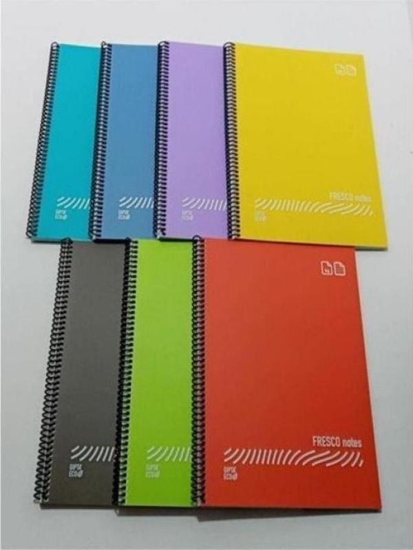 Gıpta Fresco Spiralli Plastik Kapak Defter A4 96 Yaprak Çizgisiz Defter (12 Li Paket) - Image 1