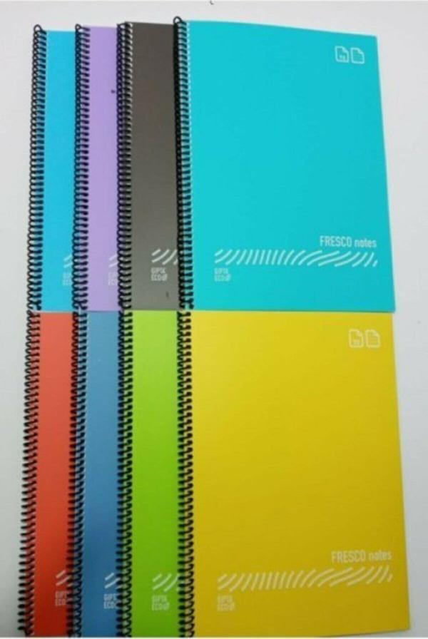 Gıpta Fresco Spiralli Plastik Pp Kapak Defter 80 Yaprak Kareli (12 Li Paket) - Image 1