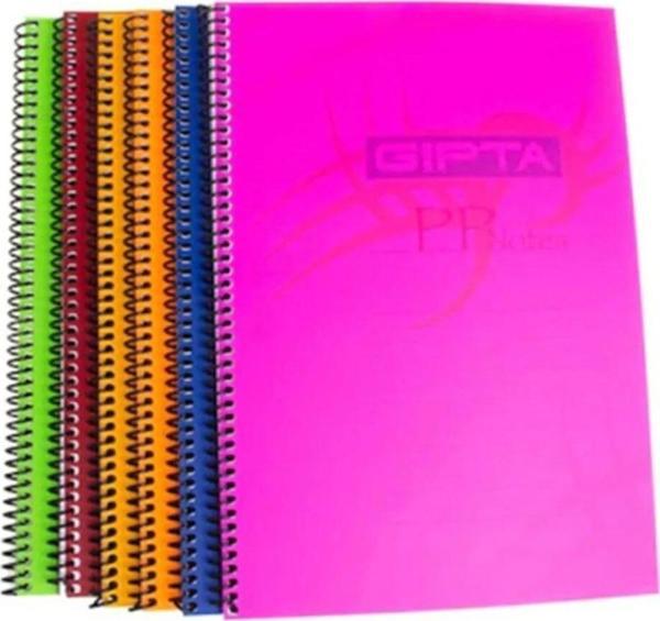Gıpta Spiralli Defter Eko Plastik Kapak Çizgili 80 Yaprak A4 Okul Defteri (12 Li Paket) - Image 1