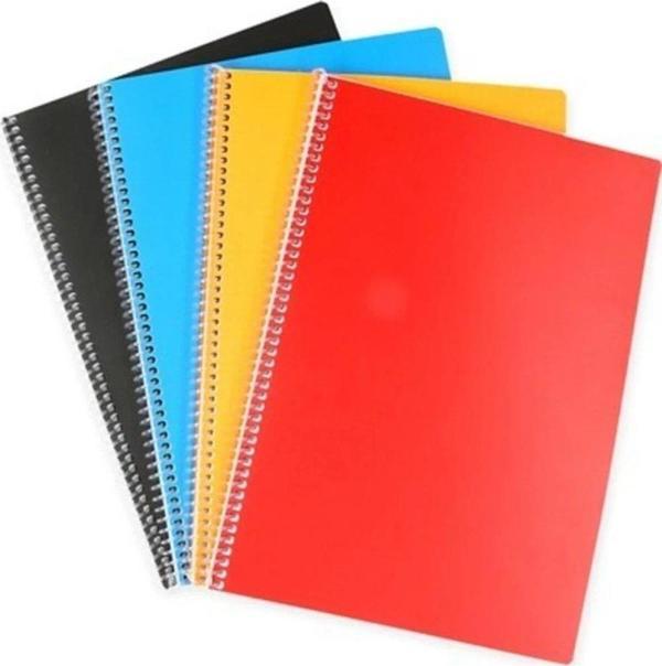 Komeks Plastik Kapak 120 Yaprak A4 Çizgili Spiralli Defter (6 Lı Paket) - Image 1