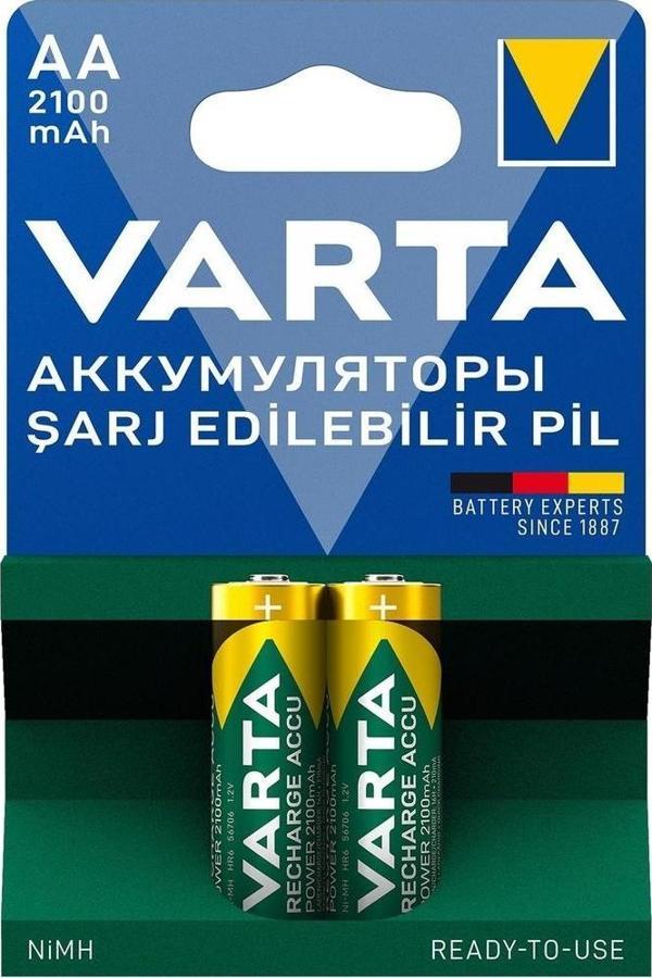 Varta Şarjlı Kalem Pil AA 2100 Mah 1.2 V Şarj Edilebilir Kalem Pil 2 Li Paket - Image 1