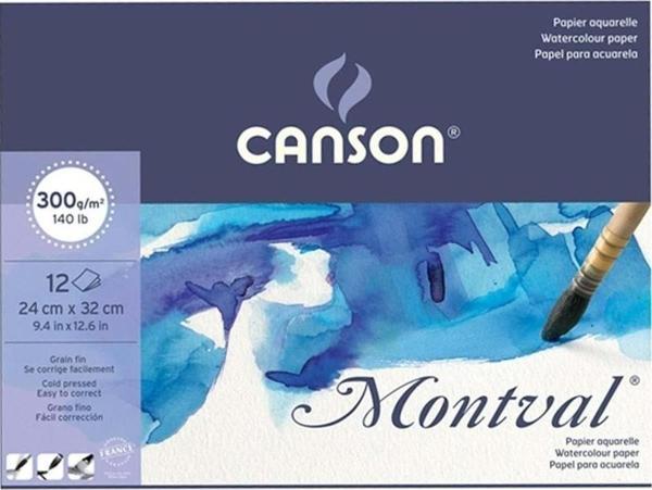 Canson Montval Sulu Boya Blok Pad Canmontv 12 Yaprak 24x32 CM 300 GR Sulu Boya Blok - Image 1