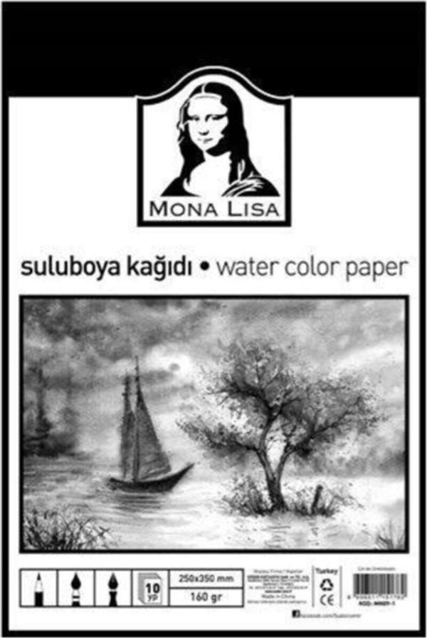 Monalisa Sulu Boya Kağıdı 25 x 35 CM 160 Gram 10 Yaprak Sulu Boya Kağıdı - Image 1