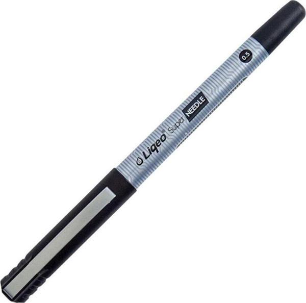 Liqeo Super Needle İğne Uçlu Roller Kalem Siyah 0.5 mm (12 Li Paket) - Image 1