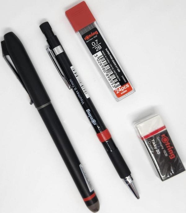 Rotring Ofis Seti Visumax 0.7 Uçlu Kalem + Roller Siyah Uç + Silgi Seti - Image 1