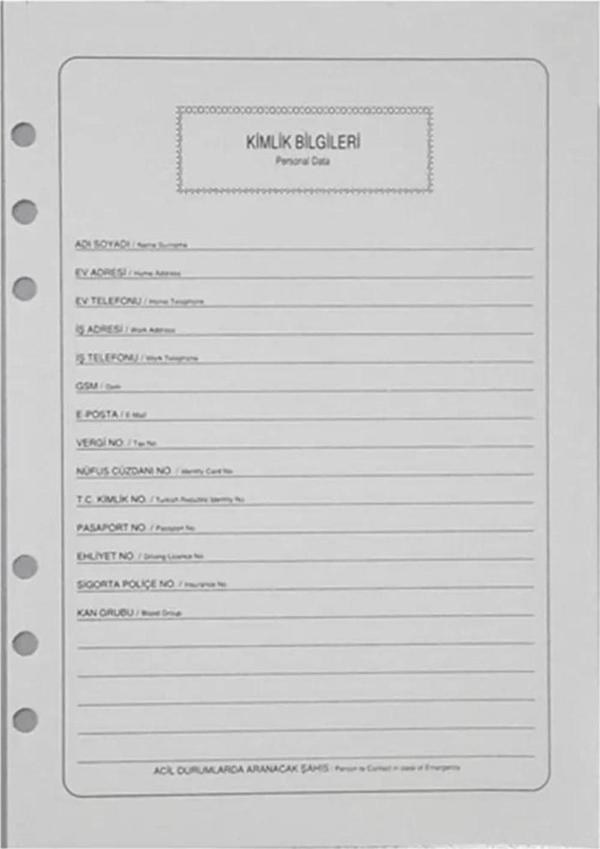 Heeton Organizer Yedeği Tarihsiz Çizgili A6 Organizer Yedeği - Image 1