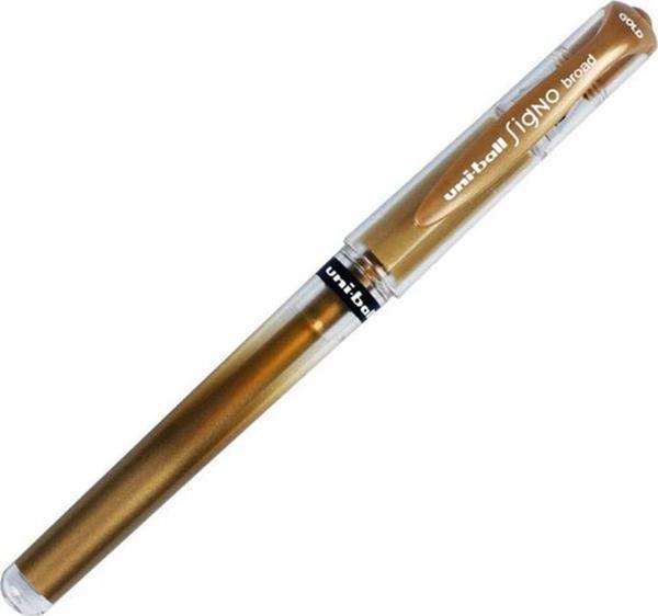 Uni-Ball Roller Kalem Signo Broad Jel Bilye Uç 1.0 MM Altın Davetiye Kalemi UM-153(12 Li Paket) - Image 1