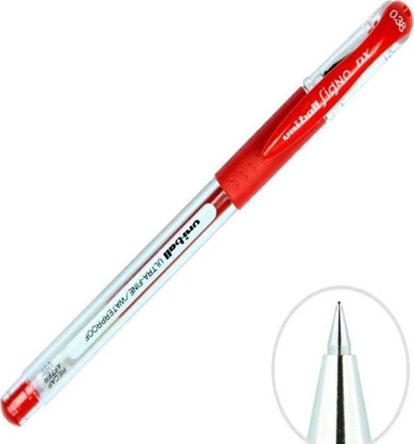 Uni-Ball Roller Kalem Signo Needle İğne Uç 0.38 MM Kırmızı (10 Lu Paket) - Image 1
