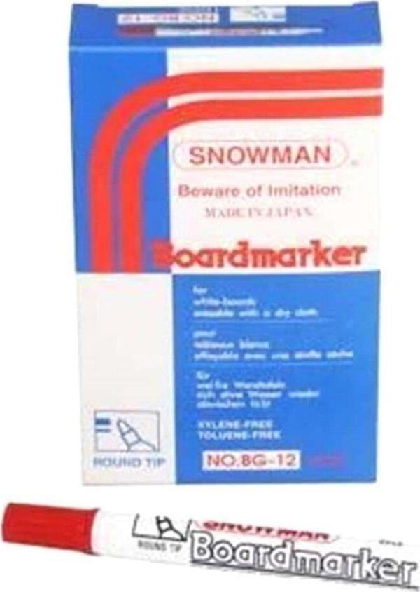 Snowman Tahta Kalemi Yuvarlak Uçlu Kırmızı BG-12 (1 Paket 12 Adet) - Image 1