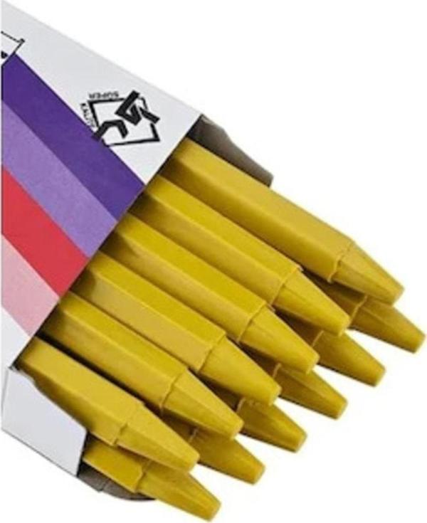 Goyal Tebeşir Yuvarlak Yağlı Sarı Tebeşir (12 Li Paket) - Image 1
