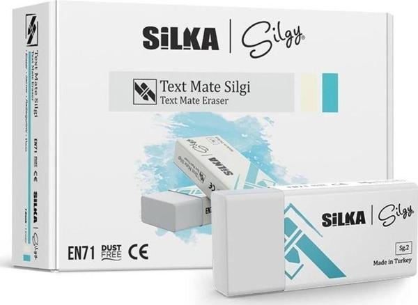 Silka Text Matel Öğrenci Silgisi Beyaz Öğrenci Silgisi (24 Lü Paket) - Image 1