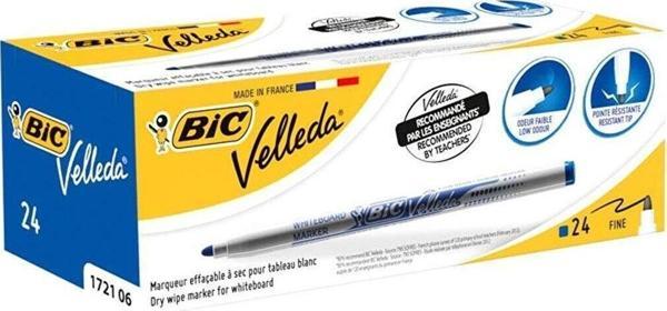 Bic Tahta Kalemi Yuvarlak Uçlu Velleda Mavi (24 Lü Paket) - Image 1
