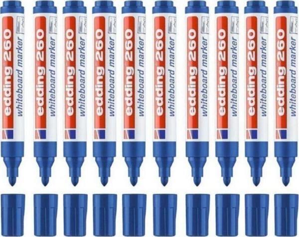 Edding Beyaz Tahta Kalemi E-260 Mavi Tahta Kalemi (10 Lu Kutu)  - Image 1