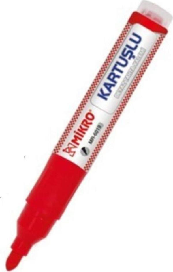 Mikro Tahta Kalemi Kartuşlu Kırmızı 12 Li (1 Paket 12 Adet) - Image 1