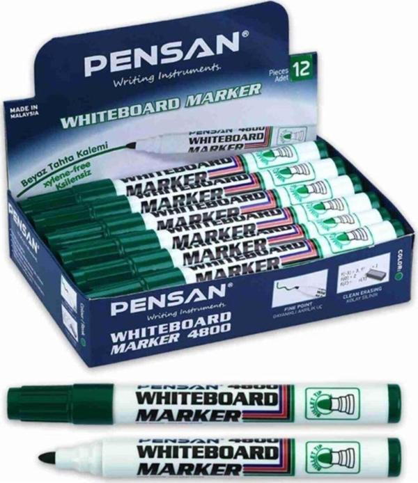 Pensan Tahta Kalemi Yuvarlak Uç Yeşil (12 Li Paket) - Image 1
