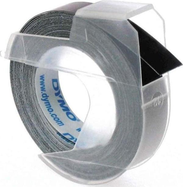 Dymo Kabartma Şerit 9 MM x 3 Metre Siyah Kabartma Şerit - Image 1
