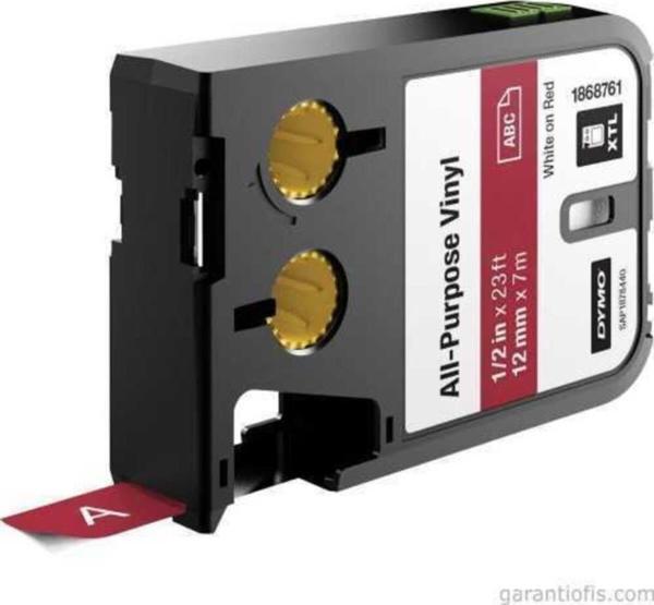 Dymo XTL Çok Amaçlı Vinil 12 mm x 7 metre Kırmızı/Beyaz 1868761 - Image 1