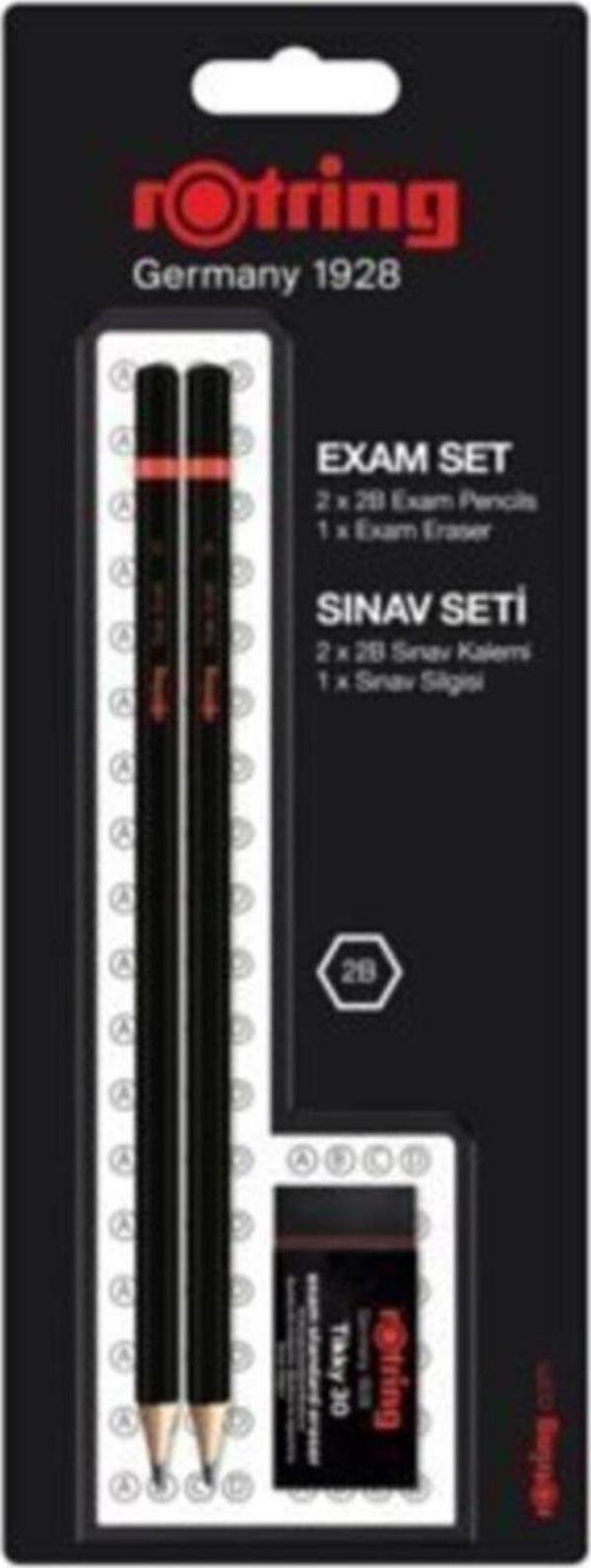 Rotring Sınav Kalemi 2B + Silgi + Kalemtıraş 2 Li Sınav Seti - Image 1