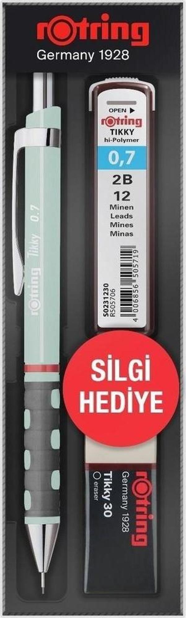 Rotring Tikky Okul Seti Uç+ Silgi Hediyeli Versatil Seti 0.7 MM Uçlu Kalem Seti Opal Mavi - Image 1