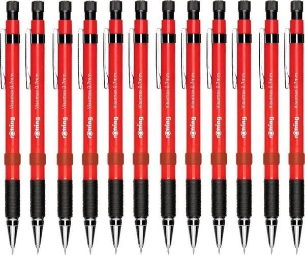 Rotring Visumax Uçlu Kalem 0.7 mm Versatil Kalem Kırmızı (12 Li Paket) - Image 1