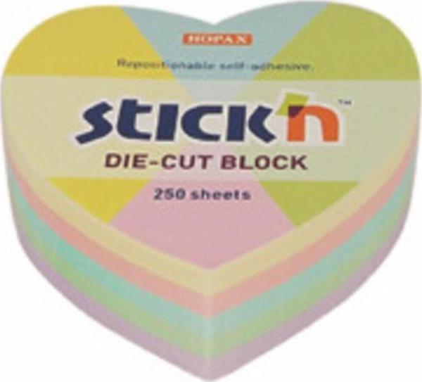 Gıpta Stickn 64x67 mm Pastel Renkler Kalp Desenli Yapışkanlı Not Kağıdı - Image 1