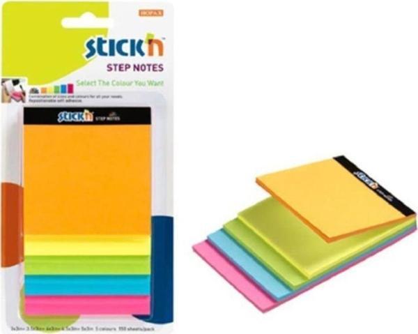 Hopax Stickn Yapışkanlı Not Kağıdı Magic Küp 5 Neon Mix Renk 150 Yaprak - Image 1