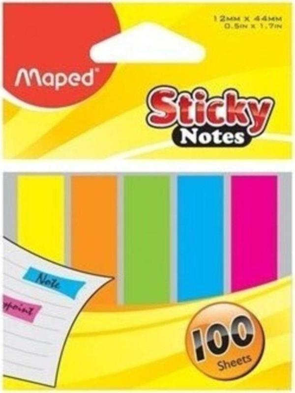 Maped Yapışkanlı İndeks 100 Yaprak Ayraç 12x44 Mm (18 Paket) - Image 1