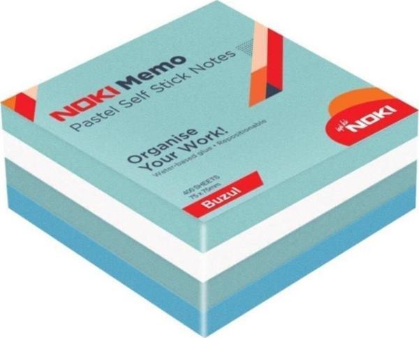 Noki Memo 75X75 Yapışkanlı Pastel Küp Blok Not 400 Sayfa Buzul - Image 1