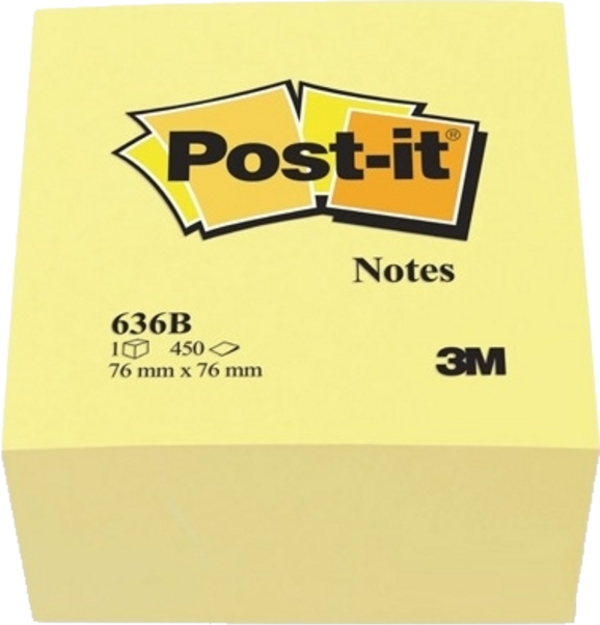 Post-it Yapışkanlı Not Kağıdı Küp 450 Yaprak 76x76 Sarı - Image 1
