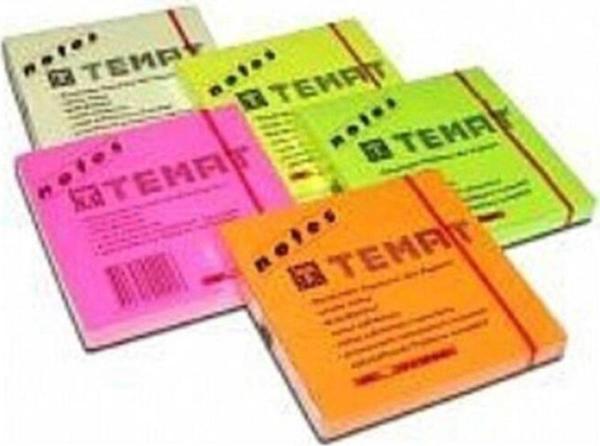 Temat Yapışkanlı Not Kağıdı 75x75 MM Fosforlu Sarı - Image 1