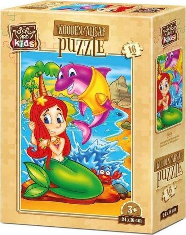 Art Kids Denizkızı ve Arkadaşları 16 Parça Ahşap Puzzle - Image 1