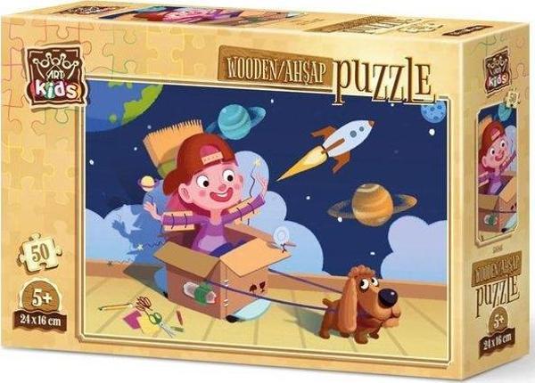 Art Kids Minik Astronot 50 Parça Ahşap Puzzle 5886 - Image 1