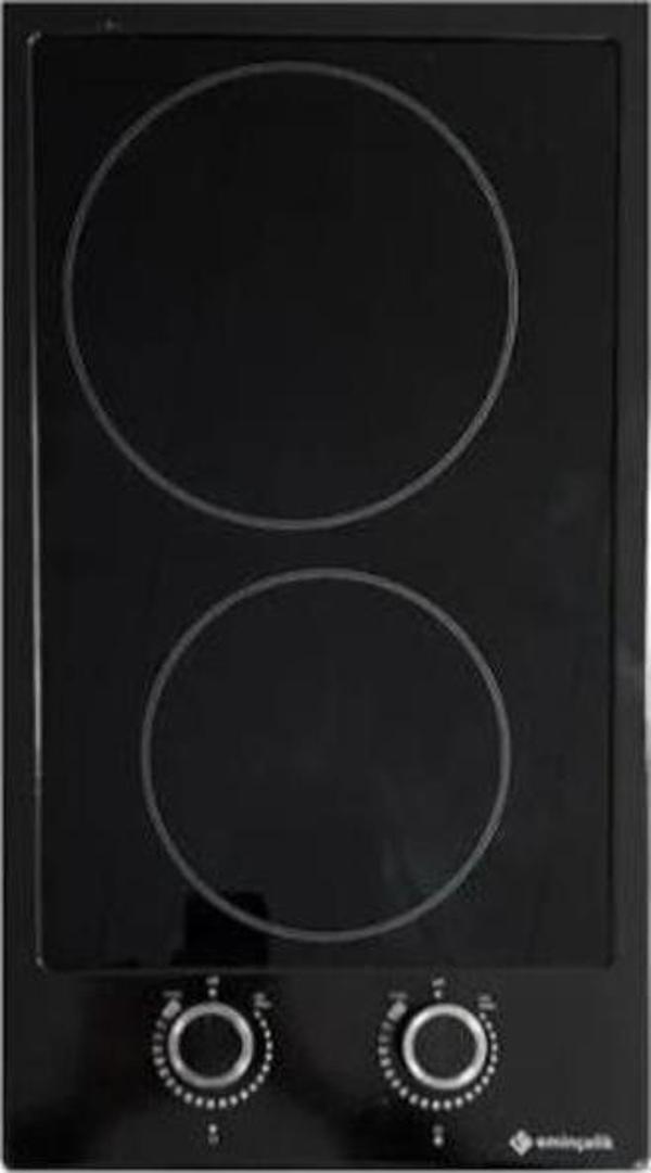 Eminçelik Vc 292 Ankastre Vitroseramik Siyah Emayeli Domino Ocak - Image 1