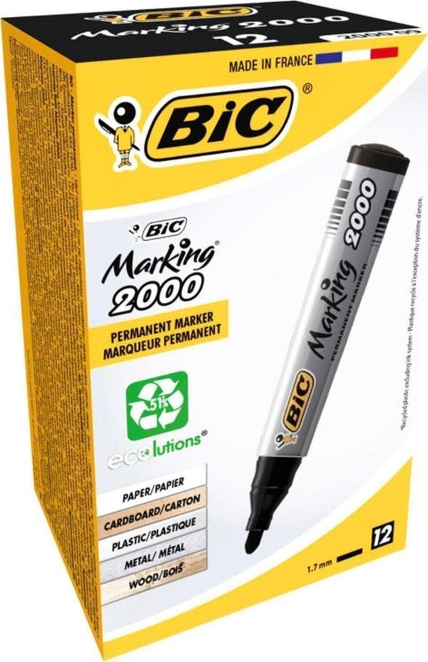 Bic Markör Permanent 1.7 MM Yuvarlak Uçlu Siyah (12 Li Paket) - Image 1