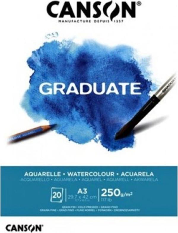 Canson Sulu Boya Bloğu Graduate 20 Yaprak A3 250 Gram - Image 1