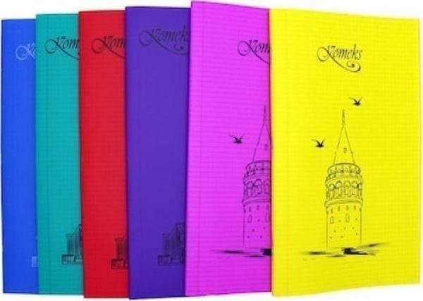 Komeks Dikişli Plastik Kapak 100 Yaprak Kareli A4 Haritametod (6 Lı Paket) - Image 1