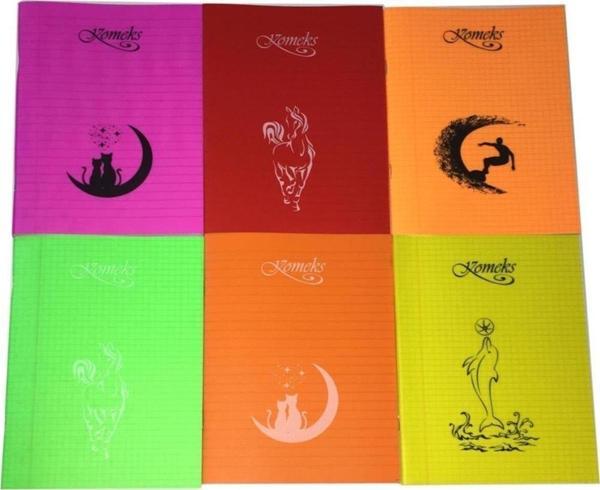 Komeks Kaye Defter Dikişli Plastik Kapak A5 Kareli 40 Yaprak Küçük Boy (12 Li Paket) - Image 1