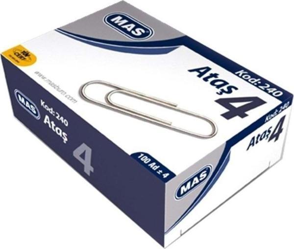Mas Ataş Nikel Kaplı NO:4 100 Lü Ataş - Image 1