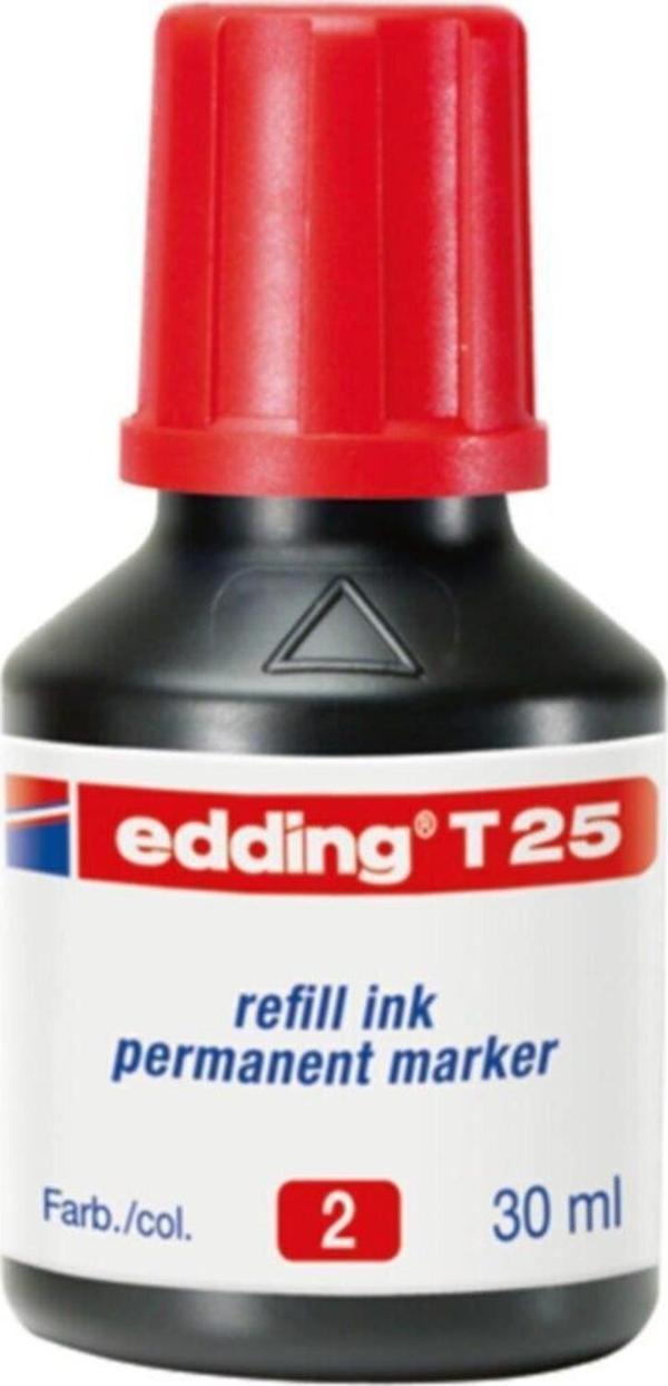 Edding Markör Mürekkebi Permanent Damlalıklı 30 ML Kırmızı (10 Lu Paket) - Image 1