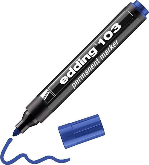 Edding Mavi Kalıcı İşaretleyici Permanent Markör 1.5 - 3 mm Yuvarlak Uçlu Kalem (10 Lu) - Image 1