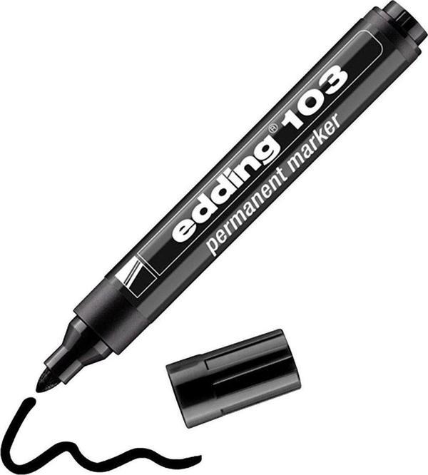 Eddıng Permanent Markör Siyah Kalıcı işaretleyici Marker Kalem Metal Plastik Cam (10 Lu Paket) - Image 1