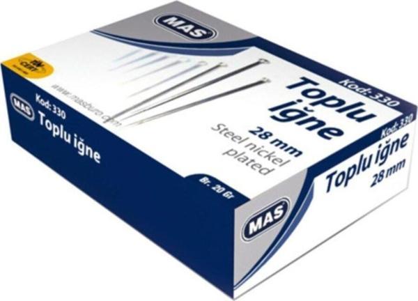 Mas Toplu İğne Nikel 28 MM 20 Gram (1 Paket 36 Kutu) - Image 1
